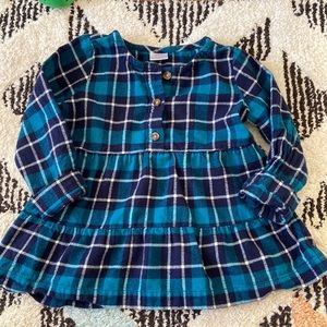 Hanna Andersson plaid flannel tunic shirt 100cm/4
